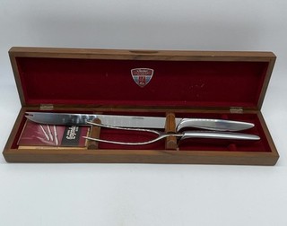 Vintage GERBER LEGENDARY BLADES 2 Piece Carving Set w/ OMP Box