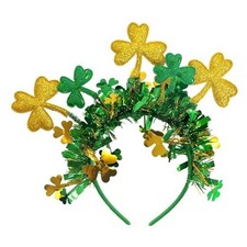 St Patricks Day Headband - Glitter Green Headband - Shamrock Medium Gold