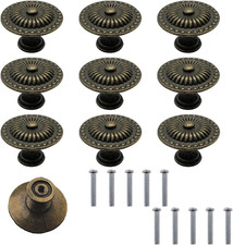 10Pcs Vintage Knobs Retro Chic round Knobs,Antique Cabinet Knobs,Retro round Dra