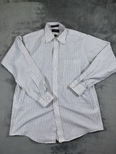 The Arrow Company Oxford Shirt Gray Stripe Wrinkle Free Vintage  Missing Button
