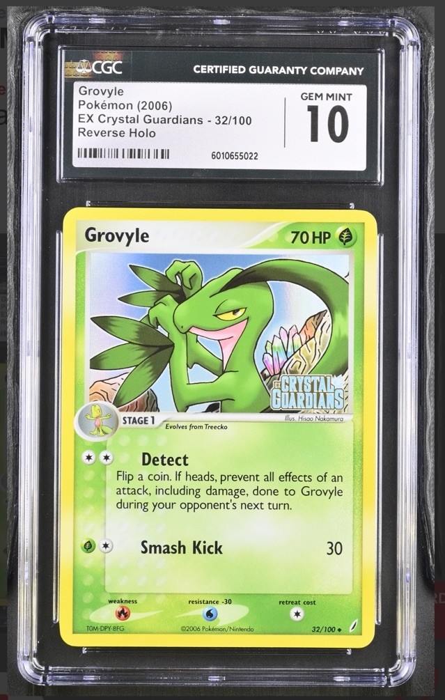 2006 Pokemon EX Crystal Guardians Grovyle Reverse Holo #32/100 CGC 10