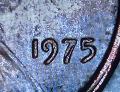 💥 1975 P Lincoln Penny FEHLER Vorderseite Felgenfehler & Spurweite auf "7"
