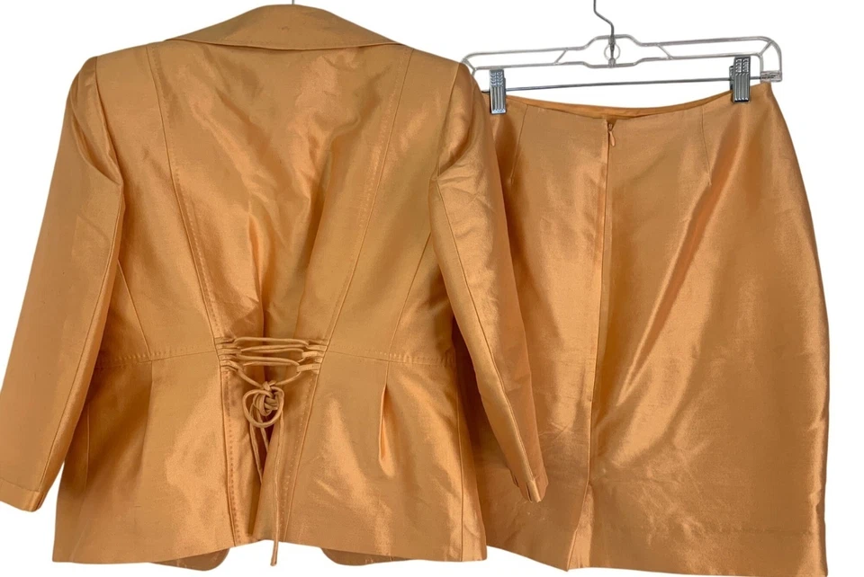 De Colección Albert Nipon Mezcla de Lana de Seda Dos Piezas Falda Chaqueta Traje Conjunto Talla 4 RF10606 Foto 4 de 4