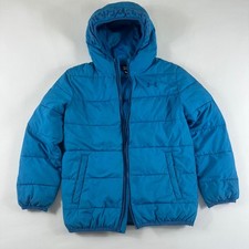 Under Armour Kids Blue Puffer Hooded Jacket Youth Medium