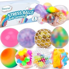 Stress Balls Set, Squishy Stress Ball, 8 Pack Stress Relief Ball for Adults, Squ