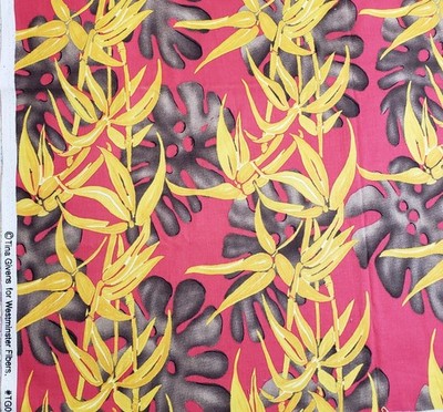 Tropics Tina Givens Westminster Fibers 19x42 Tropical Leaves Cotton Fabric Pink