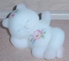 Fenton Vintage  HP & HB Art Glass Reclining Bear Figurine c. 1984-85