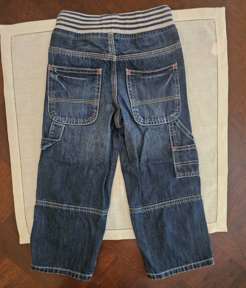 Jeans de carpintero Mini Boden para niños talla 4 con cordón, pierna ancha Foto 4 de 4