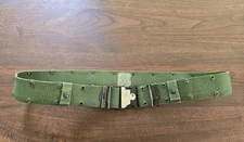 USGI LARGE NYLON LC-2 INDIVIDUAL EQUIPMENT UTILITY WEB GEAR BELT OD GREEN VG