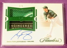 2021 Panini Flawless Daulton Jefferies Rookie Dual Patch Auto Emerald /5 RPA A's