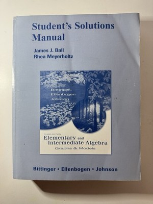 Student Solutions Manual for Elementary and Intermediate Algebra: Graphs  - 2008