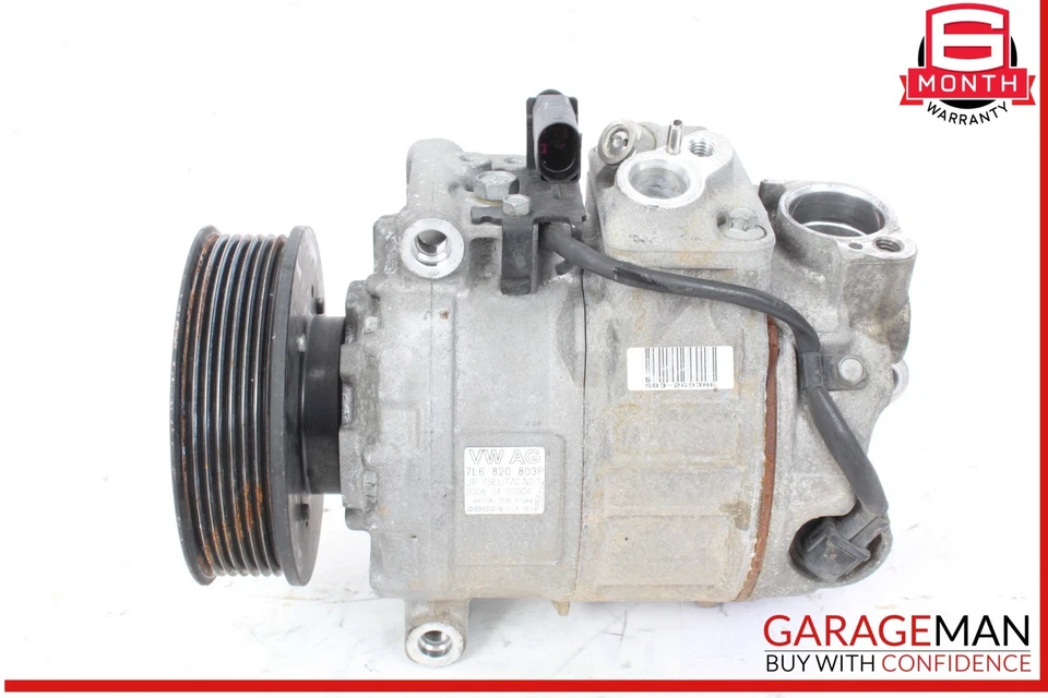 08-10 Porsche Cayenne 957 AC A/C Air Conditioning Compressor 7L6820803P OEM - Image 3 of 4