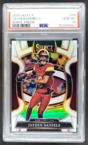 2025 Panini Select Jayden Daniels White Prizm /35 PSA 10 Commanders DD5