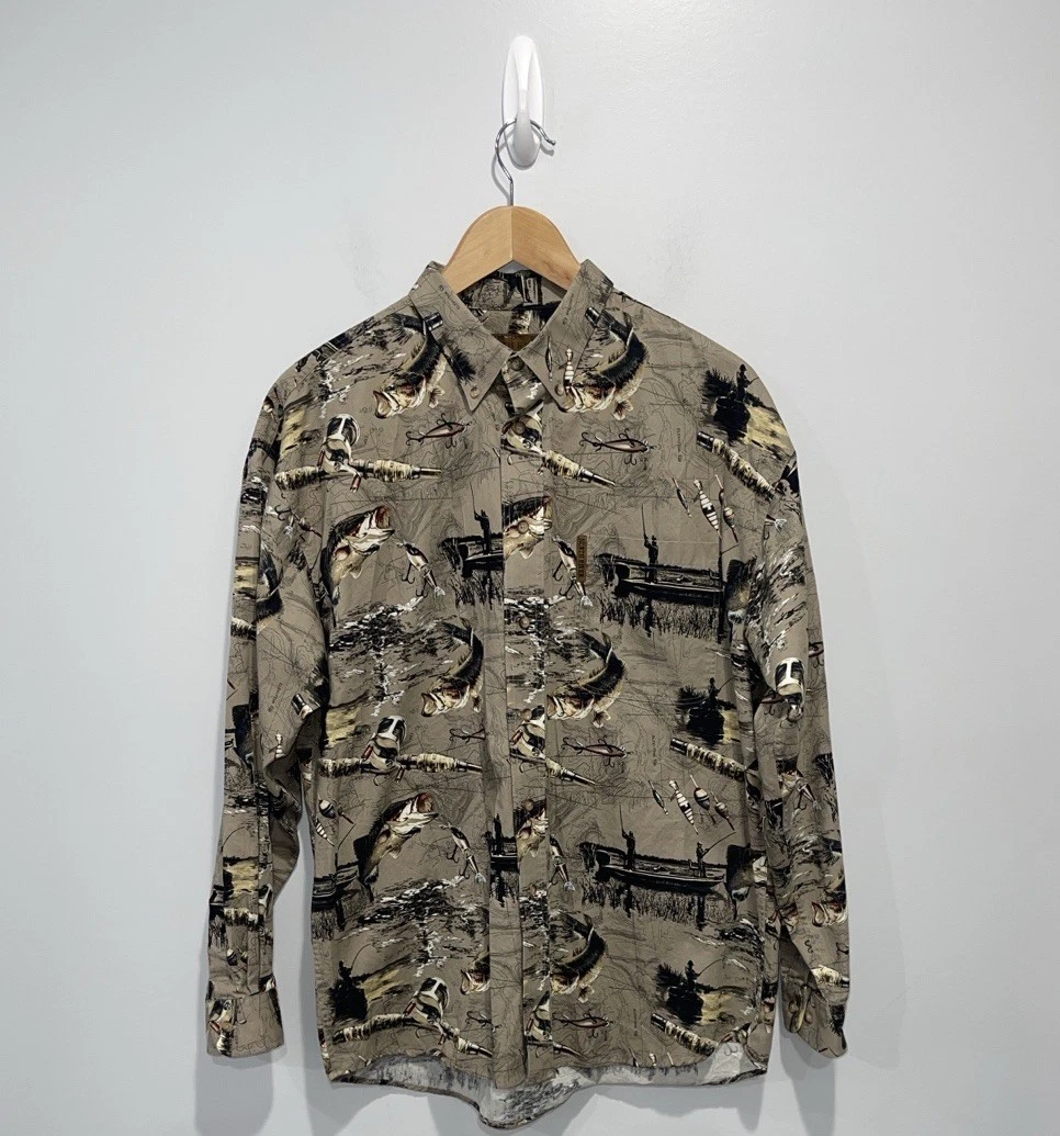 Chemise De Chasse Homme North River Outfitters – Manches Longues – Marron Camo – Taille XXL