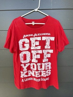 Vintage Asking Alexandria Red Band Shirt Get Off Your Knees Metalcore Y2K Emo