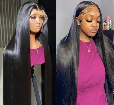 24inc Free Human Hair Wig Suitable for Skin Tones - Pre-Plucked 13x4HD Lace Fron