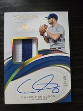 2019 Panini Immaculate Los Angeles Caleb Ferguson Rookie Card Patch Auto 29/49. rookie card picture