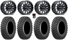 Raceline Trophy 15 Wheels Black 30 Cross Trail Tires Polaris Rzr Turbo S Rs1