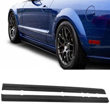 Side Skirt Splitter Bumper Lip Rocker For 05-09 Ford Mustang V6 V8 Pu Black Cdc