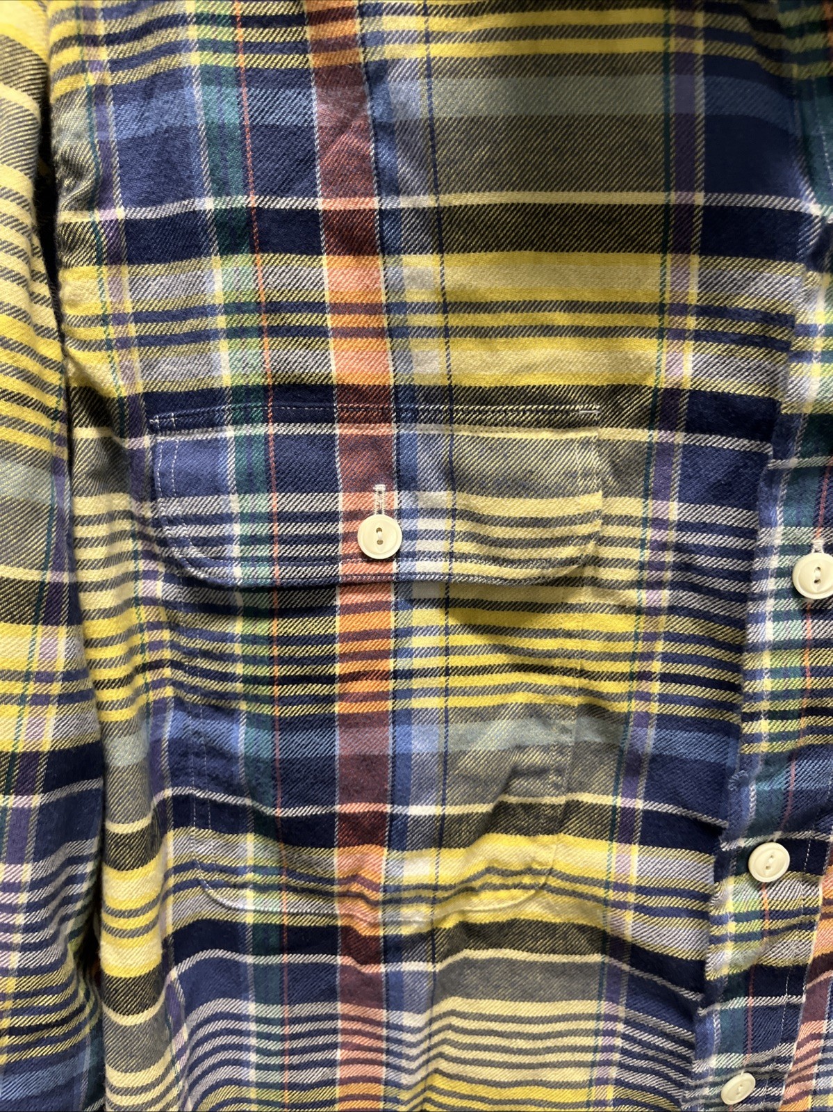 Polo Ralph Lauren Mens Xl Performance Flannel Yellow Plaid Classic Fit thumbnail 4