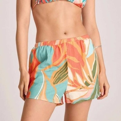 Women's Cover Up Shorts Vitamin A Getaway Linen Floral XS New With Tags