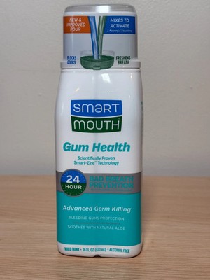 SmartMouth Gum Health Mouth Rinse 16oz Dual Solution Bad Breath Prevention Mild