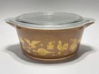 Pyrex “Early American” 2 1/2 Qt. Oval Casserole Dish 475-B With Lid Vintage