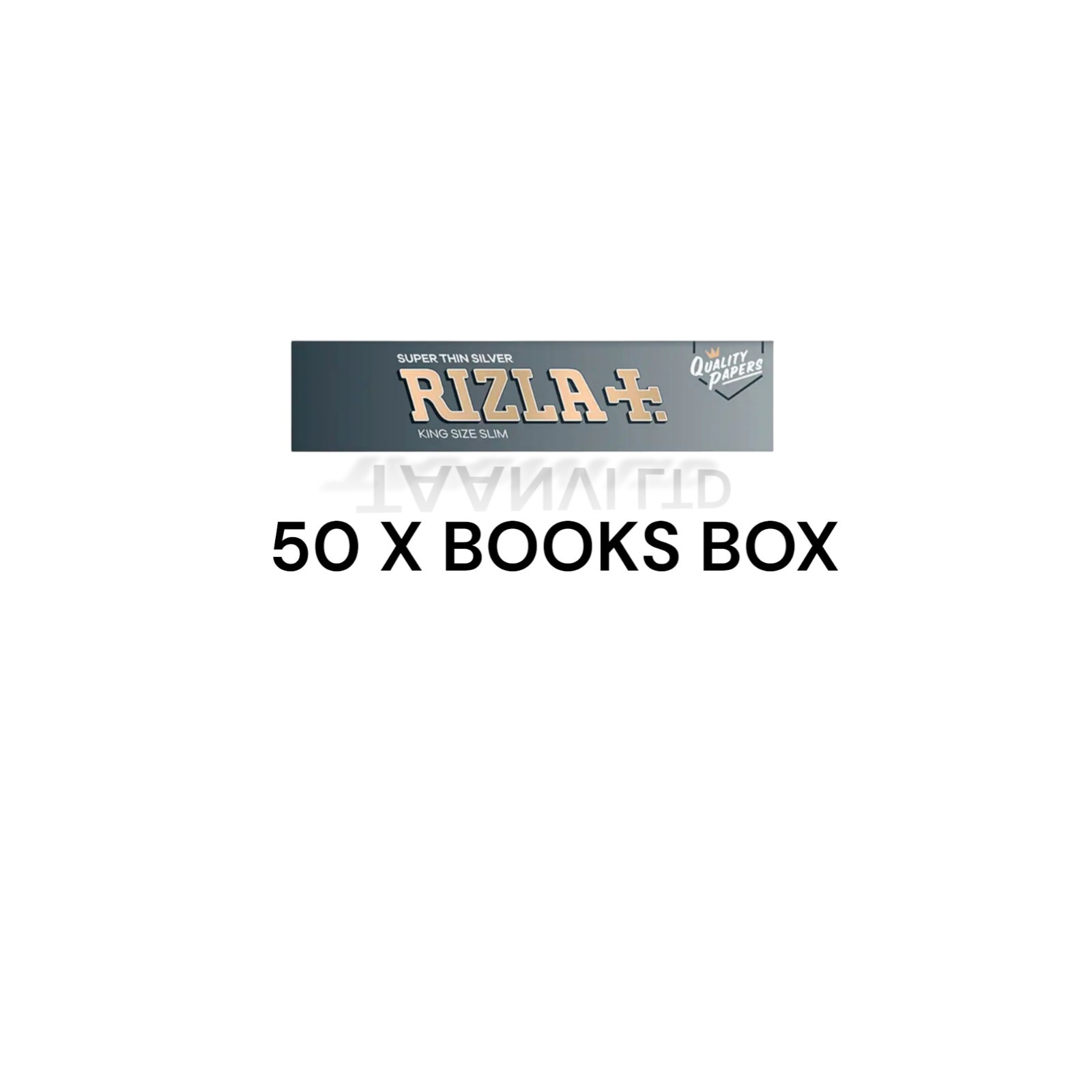 RIZLA SILVER KING SIZE SLIM ULTRA THIN CIGARETTE SMOKING ROLLING PAPER box Of 50