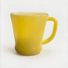 Vintage Fire-King Milk Glass Mug Yellow Glossy Oven Ware USA Round