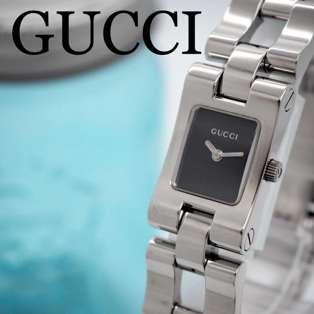 Montre Gucci Femme 2305L Argent Noir Luxe Authentique