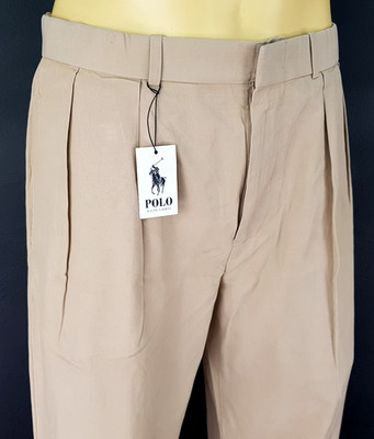 POLO by RALPH LAUREN Herren SEIDENMISCHUNG BEIGE CHINOHOSE Hose - W32 L30 - 225£