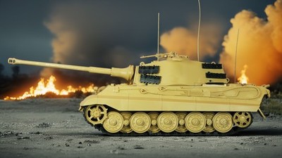 German King Tiger Henschel Tank Model 1/35 Scale - Assembled Ready for Paint