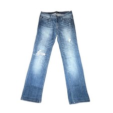 Judy Blue Straight Leg Jeans Women's Size 7/28 Medium Blue Wash Distressed