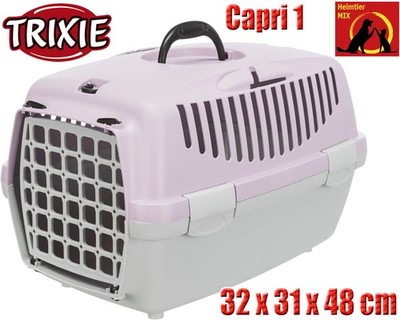 Trixie Transportbox Capri 1 XS hellgrau / flieder für Katzen und kleine Hunde