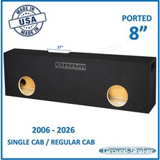 2006-2026 Dodge Ram Single Cab Sub Box 8" Dual Ported Subwoofer Enclosure