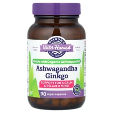 Oregon s Wild Harvest Ashwagandha Ginkgo 90 Vegetarian Capsules Dairy-Free,