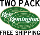 TWO PACK REMINGTON OVAL STICKER DECAL LABEL TRUCK SUV LAPTOP HUNTING FREE SHIP