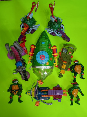 Vintage TMNT Figures & Vehicles Bundle Teenage Mutant Ninja Turtles Figure Lot