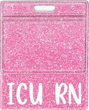 Oversized ICU RN Badge Buddy Card Holder - XL Intensive Care Unit Nurse Nursing