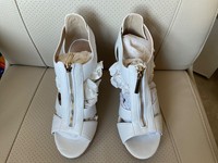 womens Carvela white high heel wedge sandals shoes. Size 7. Never been worn.