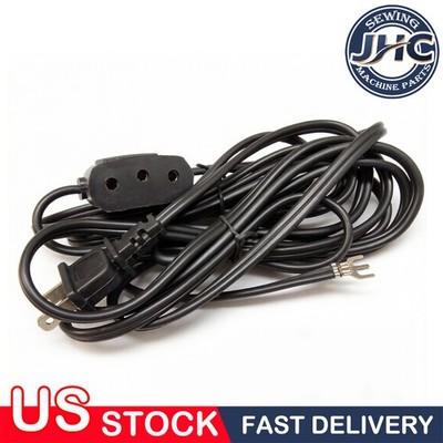 110V Double Lead Power Cord For SINGER 27 66-6 15-88 15-90 15-91 15-96 201 201K