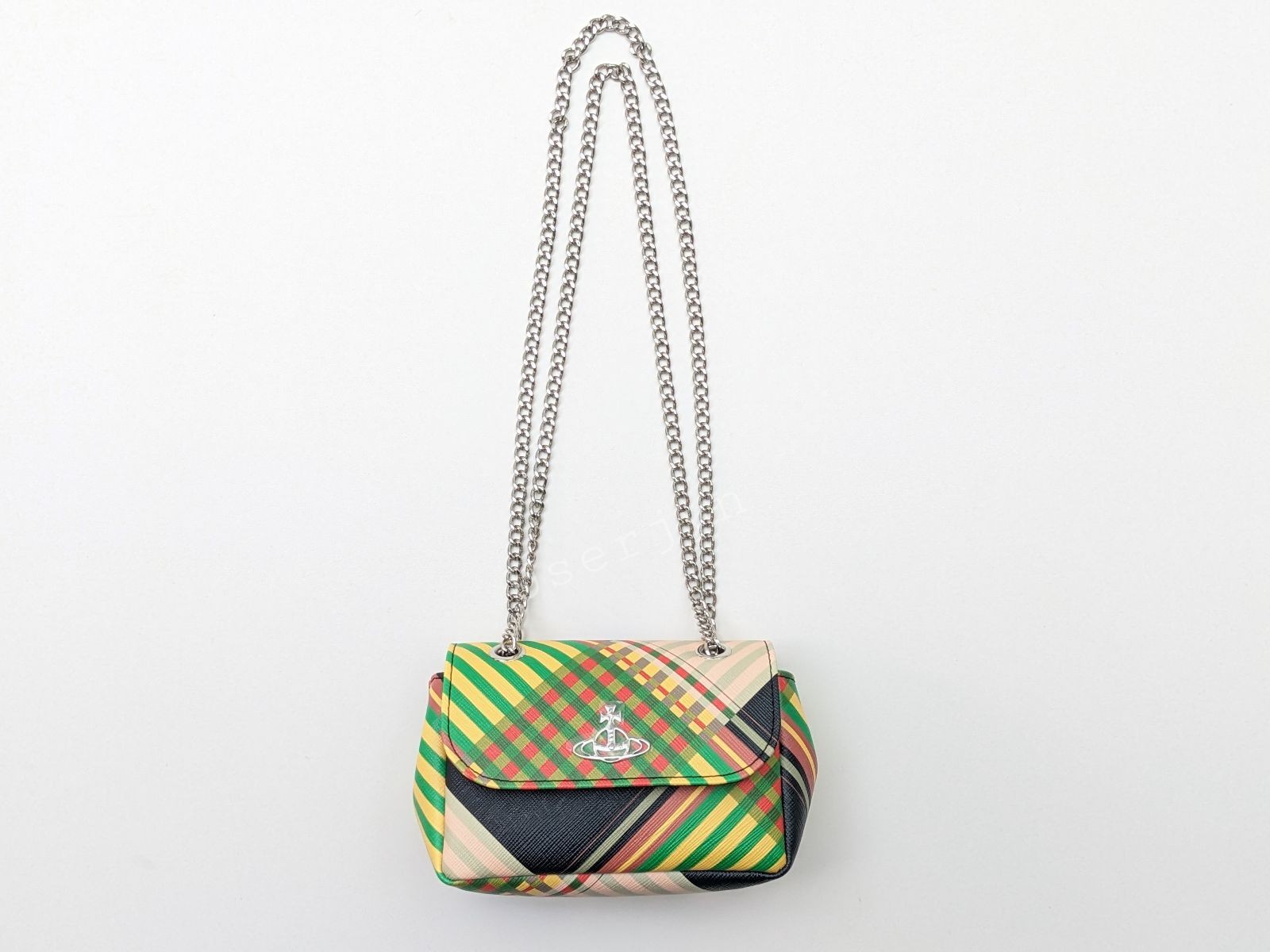 Borsa a tracolla Vivienne Westwood NUOVA CON ETICHETTE Combat Tartan Orb Vegan in pelle Prezzo consigliato: £ 225
