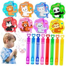 32 Pack Valentines Day Gifts for Kids Classroom Mini Bubble Wands with Style 4