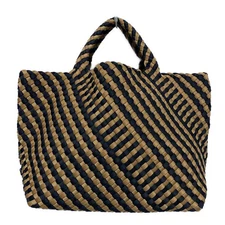 NAGHEDI - Brown Black Chemical Fiber Tote Bag