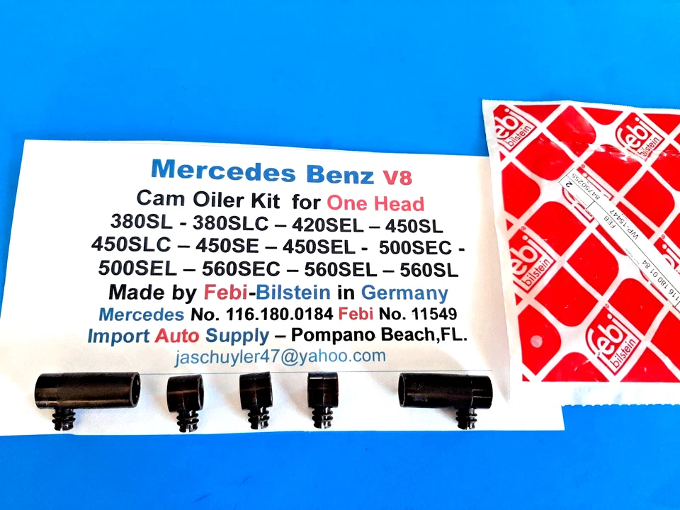 Kit de engrasador de árbol de levas Mercedes-Benz V8 380, - 420SEL - 450 - 500 - 560 - 76-91 Foto 2 de 3