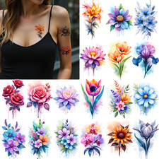 9pcs Temporary Tattoo Temporary Tattoo Stickers Watercolor Tattoos