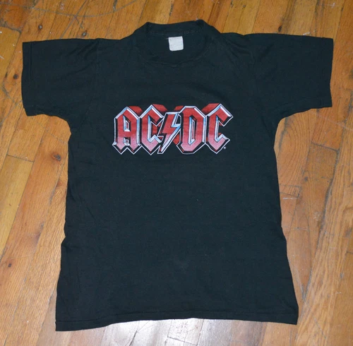 AC/DC original vintage rock concert tour t-shirt S 1980s vintage concert t-shirt, vintage, single stitch, B+ condition