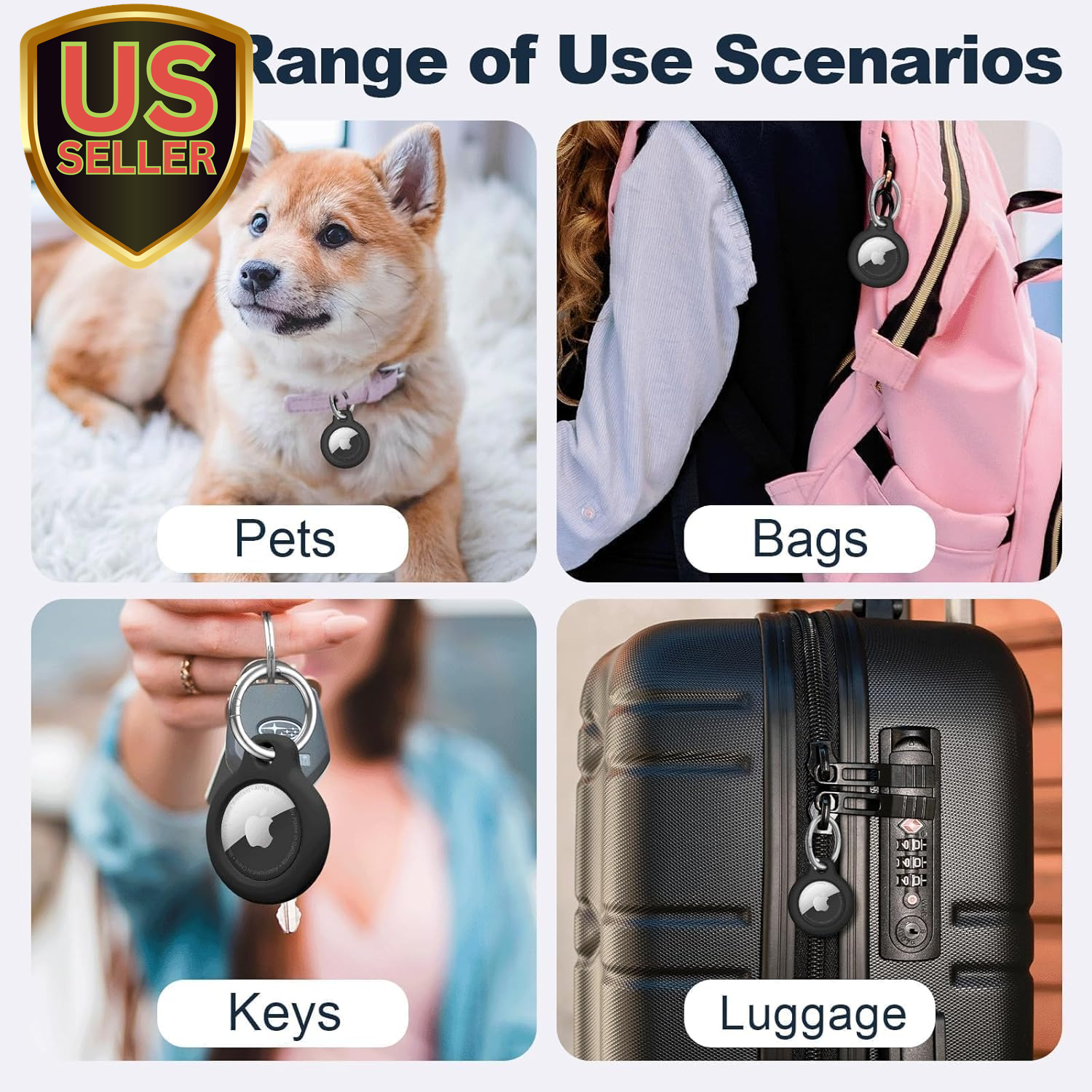 Durable Anti-Scratch AirTag Holder with Keychain for Secure Tracking