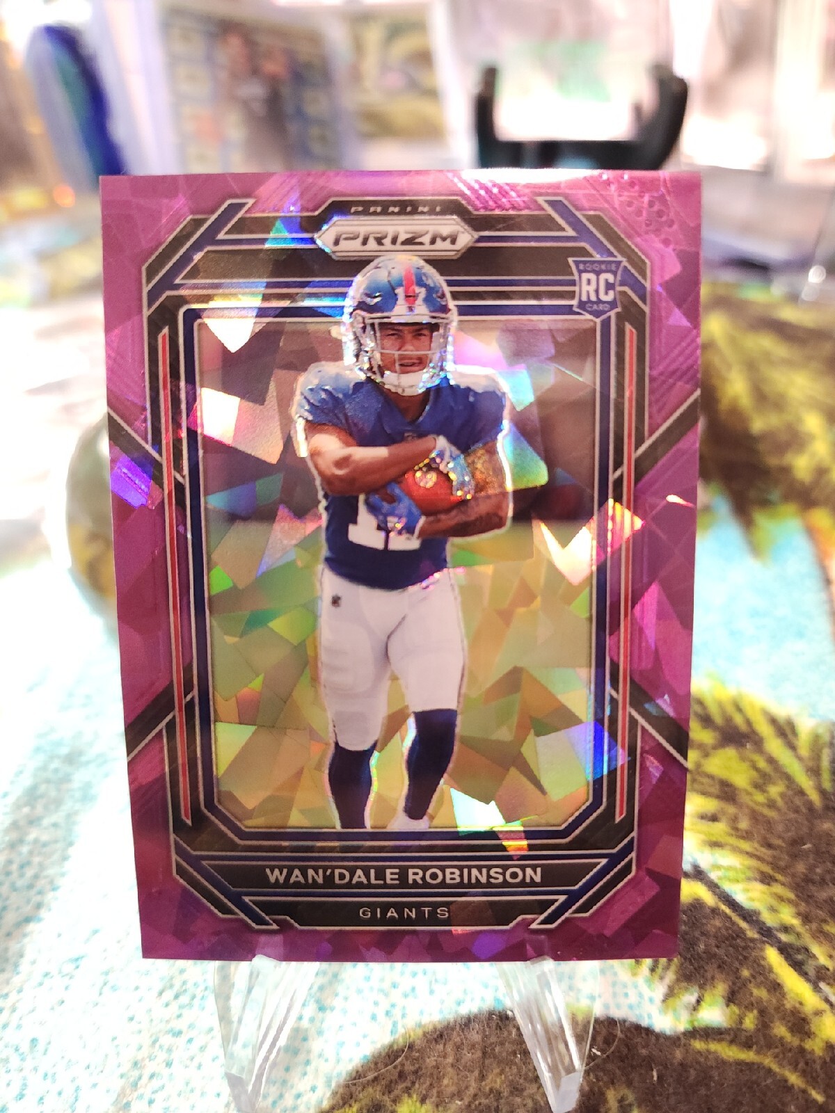 2022 Panini Prizm #315 WAN'DALE ROBINSON Purple Cracked Ice RC #D /225 GIANTS