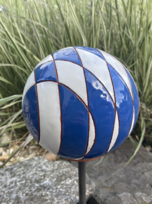 Keramik Gartenkugel Bayrisch München Bayern Handarbeit Gartenstecker Beetstecker